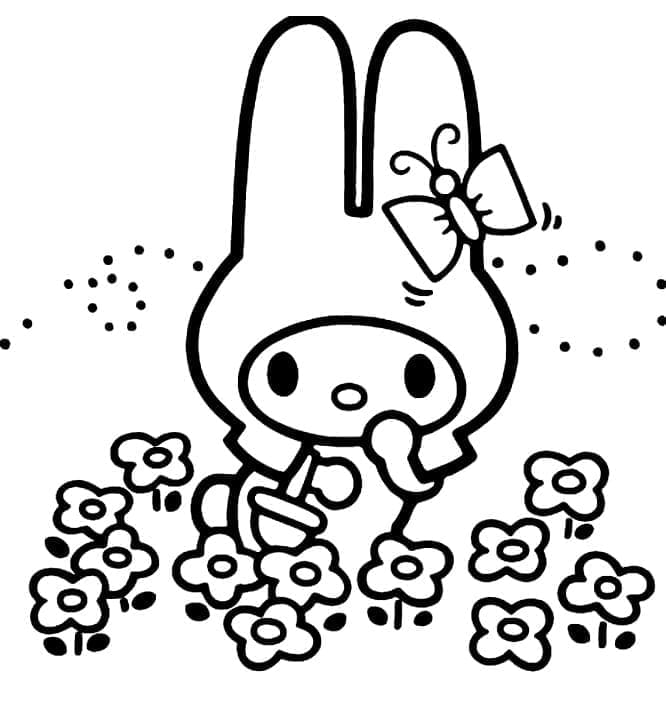 Tô màu My Melody Hái Hoa