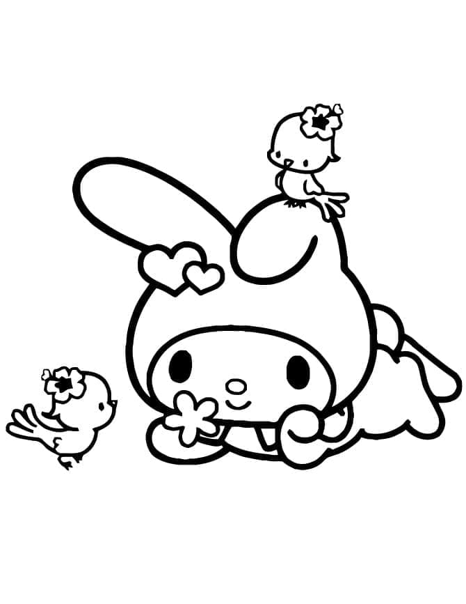 Tô màu My Melody và Những Chú Chim