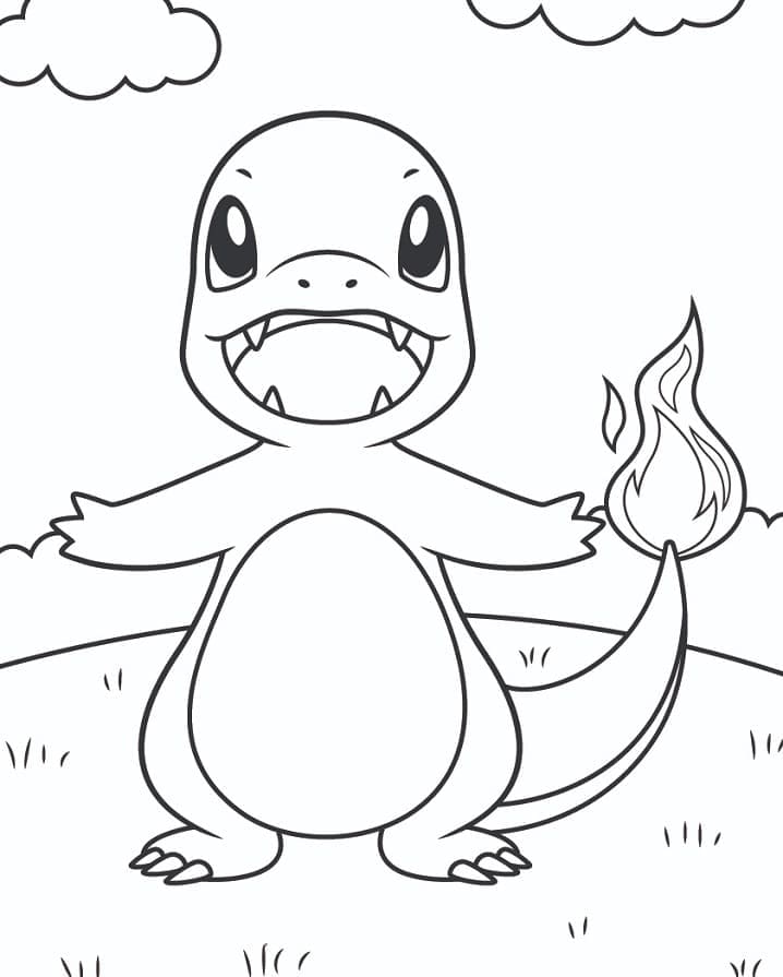 Tô màu Charmander Vui Mừng