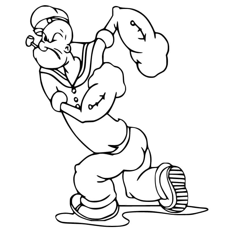 Tô màu Thủy Thủ Popeye Giận Dữ