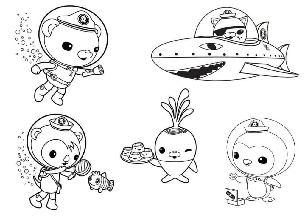 Tô màu Các Nhân Vật Trong Octonauts