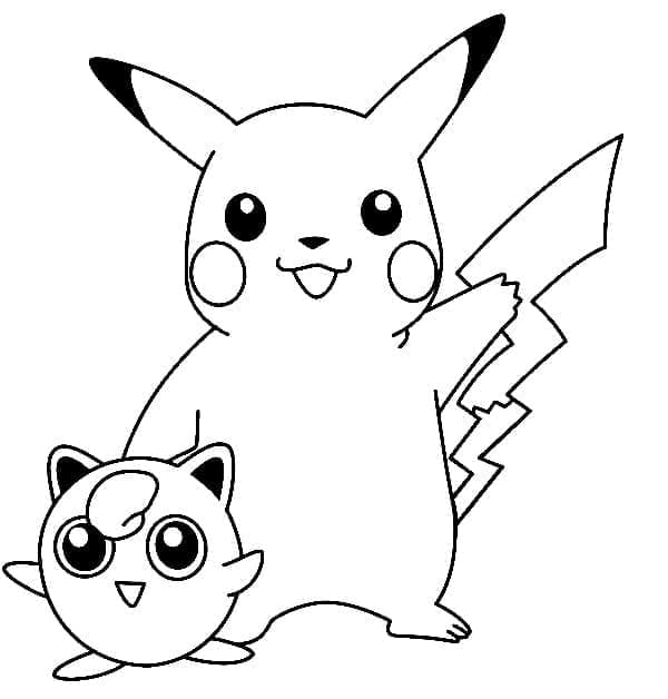 Tô màu Jigglypuff và Pikachu