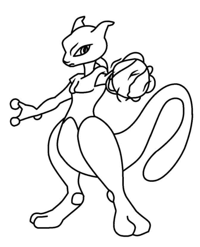 Tô màu Mewtwo Pokemon Mạnh Mẽ