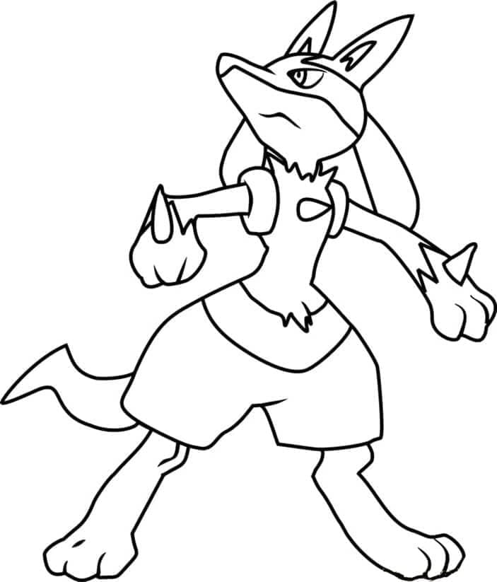 Tô màu Pokemon Lucario Ngầu