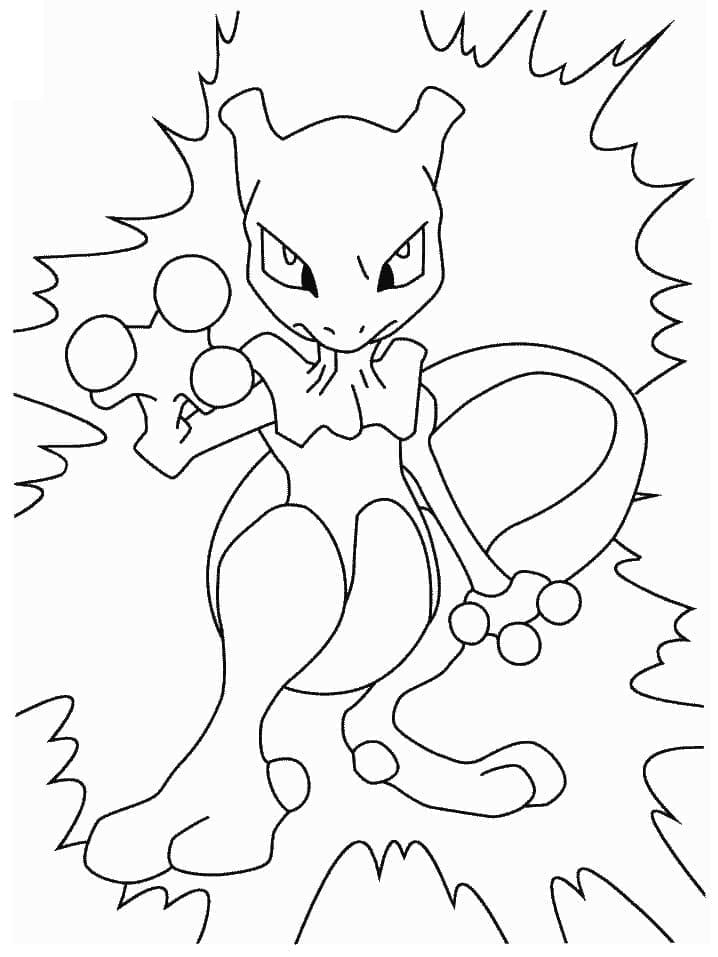 Tô màu Pokemon Mewtwo