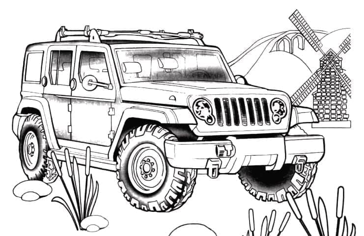 Tô màu Xe Jeep Wrangler