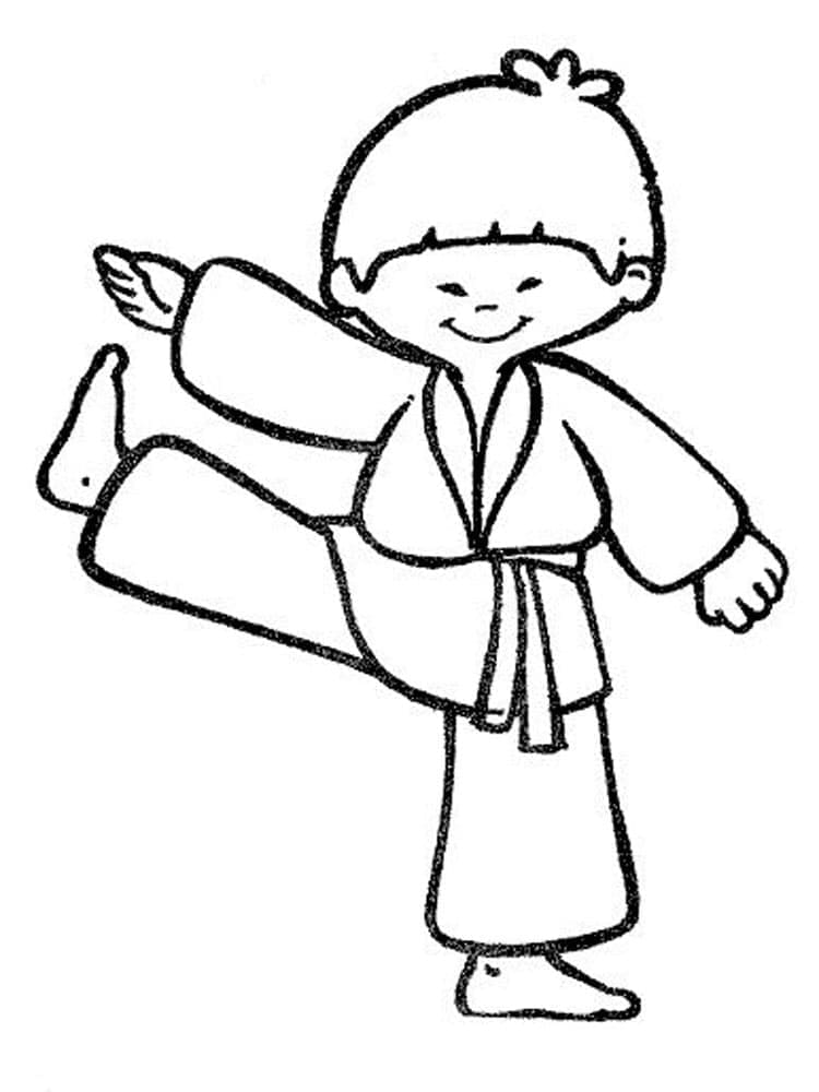 Tô màu Cậu Bé Học Võ Karate