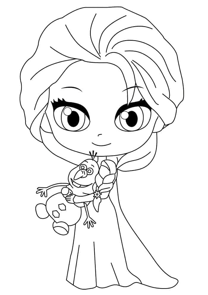 Tô màu Chibi Elsa