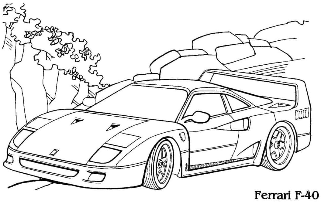 Tô màu Xe Ferrari F-40