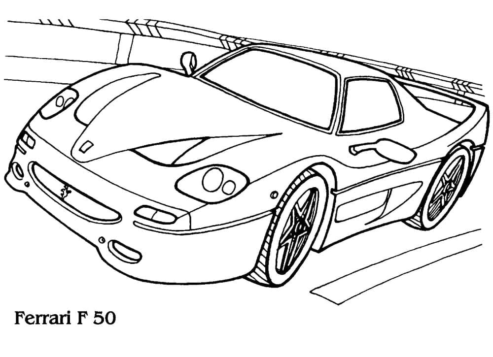 Tô màu Xe Ferrari F-50