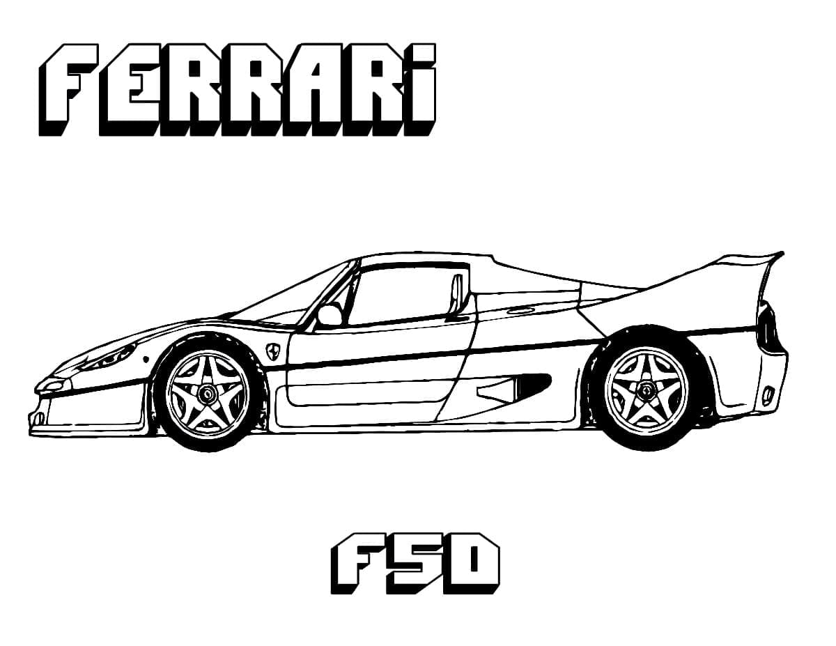 Tô màu Xe Ferrari F50