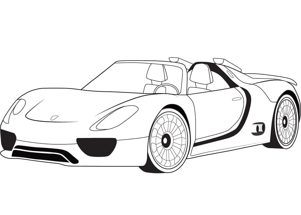 Tô màu Xe Porsche 918 Spyder