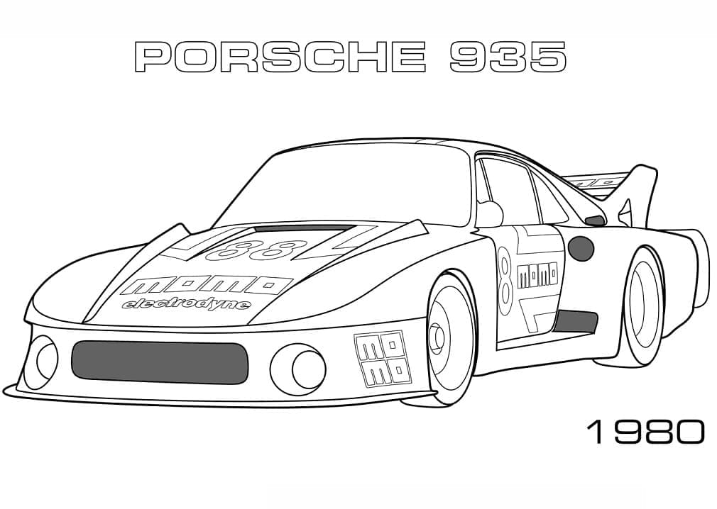 Tô màu Xe Porsche 935